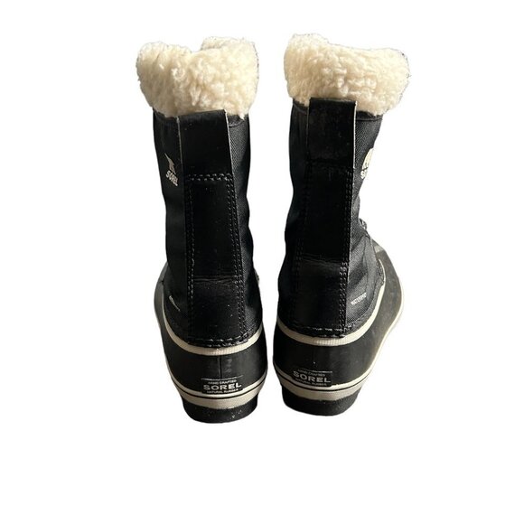 SOREL Waterproof Black Nylon and Rubber Duck Bill Toe Winter Boots US 6. - Picture 2 of 5